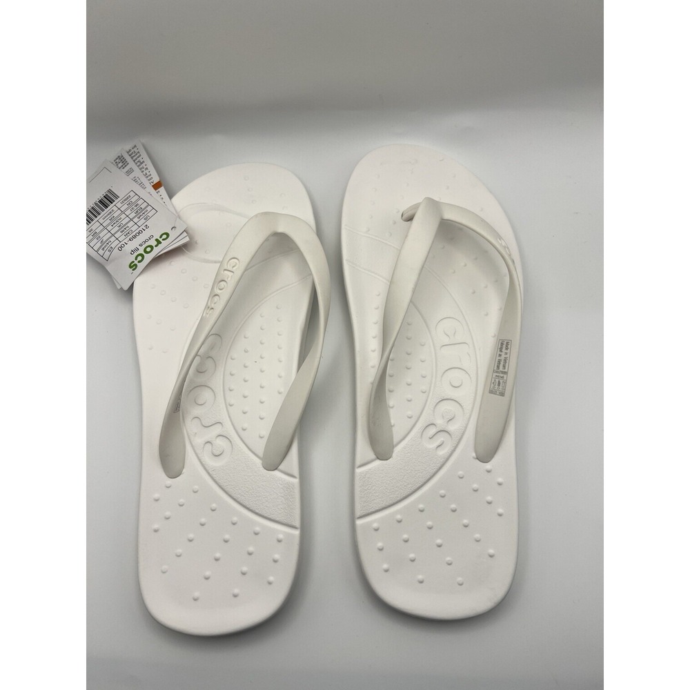 Crocs Adult Flip Flop Summer Sandals White Men 4 Women 6 - Picture 6 of 7